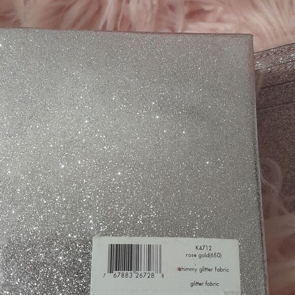 NWT KATE SPADE ROSEGOLD SHIMMY GLITTER FABRIC CARDHOLDER - Picture 7 of 9
